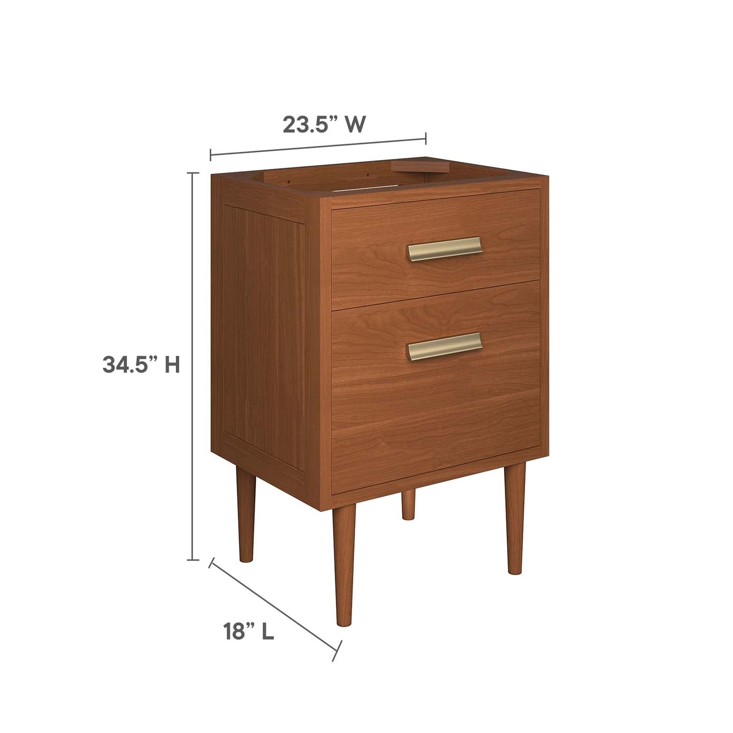 Cassia 24" Teak Wood Bathroom Vanity Cabinet (Sink Basin Not Included) By Modway - EEI-5082 | Bathroom Accessories - 9