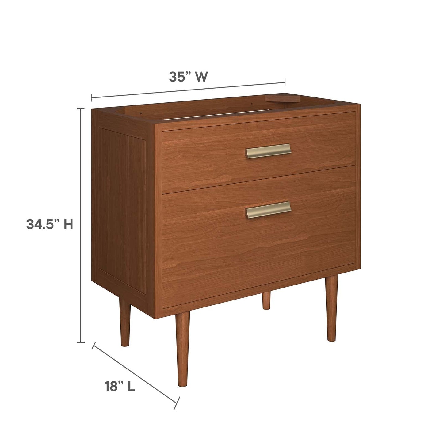 Cassia 36" Teak Wood Bathroom Vanity Cabinet (Sink Basin Not Included) By Modway - EEI-5083 | Bathroom Accessories - 9
