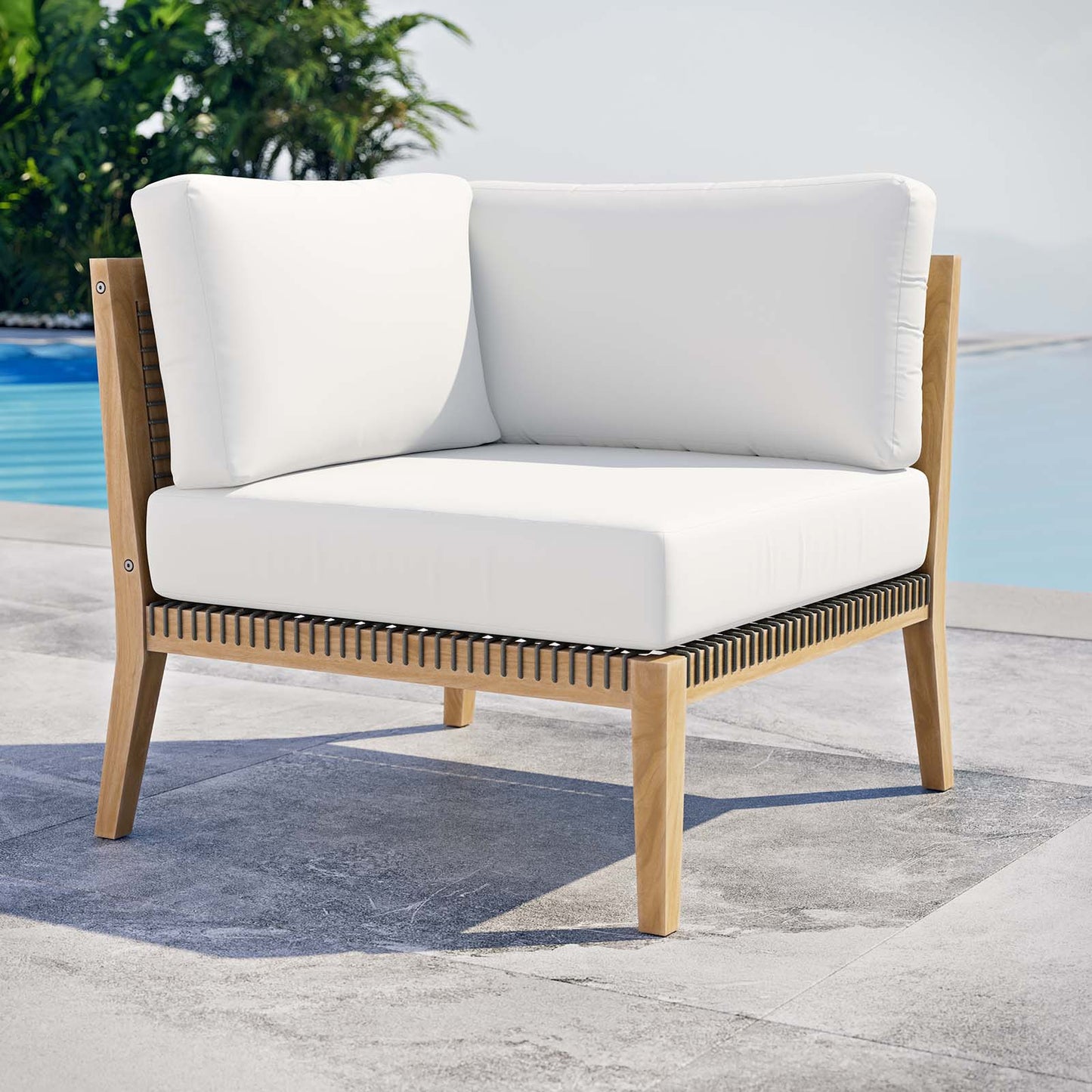 Clearwater Outdoor Patio Teak Wood Corner Chair By Modway - EEI-5855 | Outdoor Chairs - 28