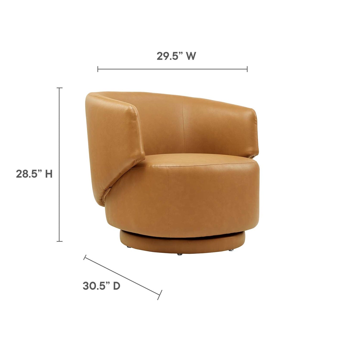 Celestia Vegan Leather Fabric and Wood Swivel Chair By Modway - EEI-6358 | Lounge Chairs - 8