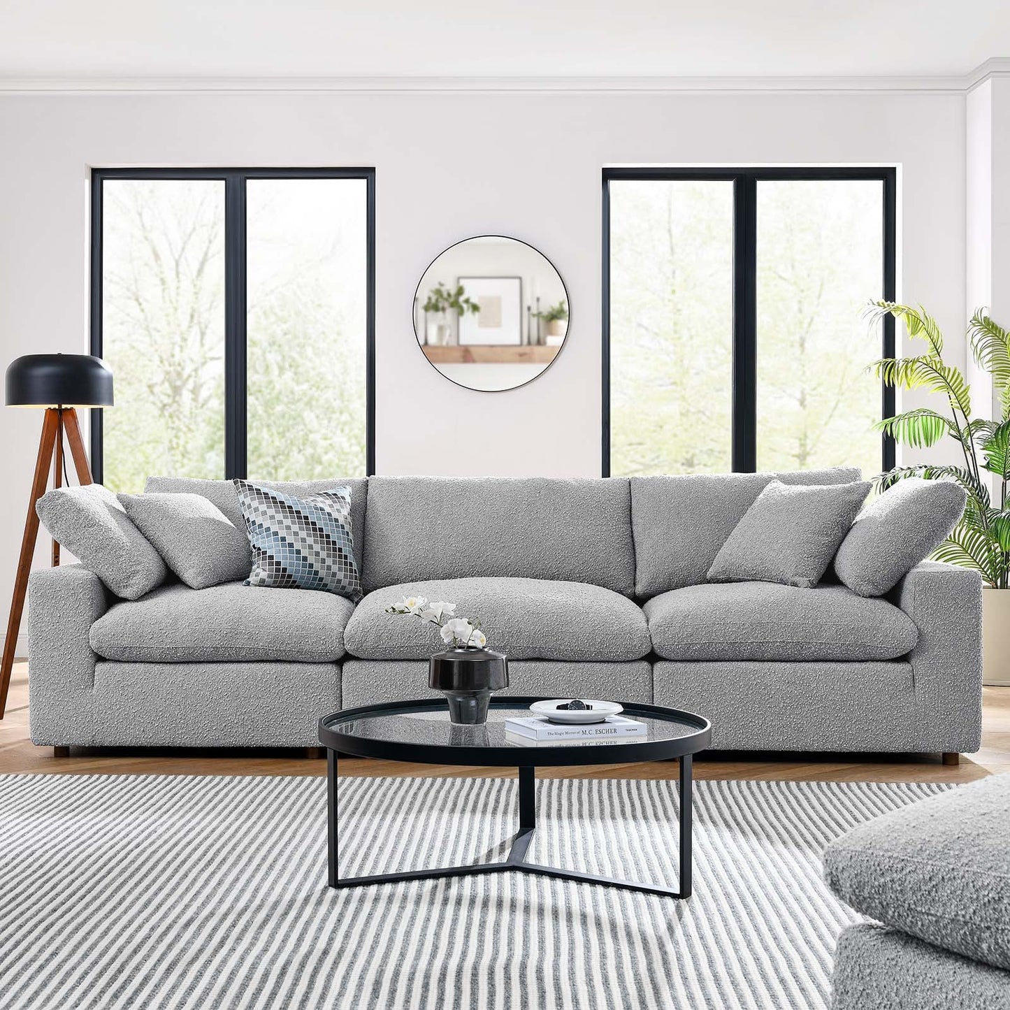 Commix Down Filled Overstuffed Boucle Fabric 3-Seater Sofa By Modway - EEI-6362 | Sofas - 15