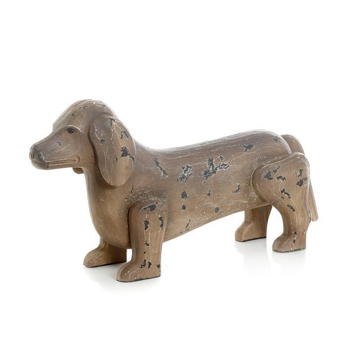 Antique Painted Finish Dachshund Dog by GO Home