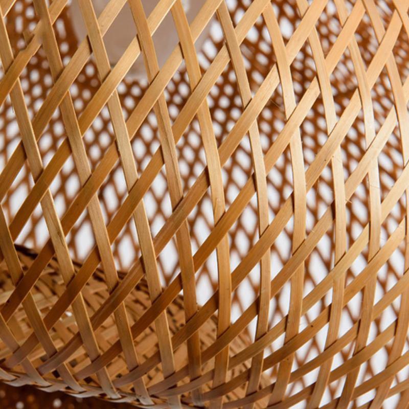 Hand Bamboo Gourd Shade Pendant Light Fixture Asian Ceiling Lamp