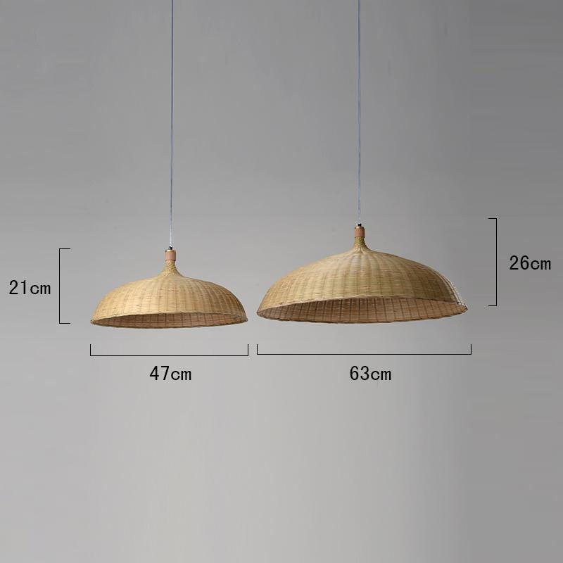 Bamboo Shade Pendant Light Fixture Asian Rustic Hanging Ceiling Lamp