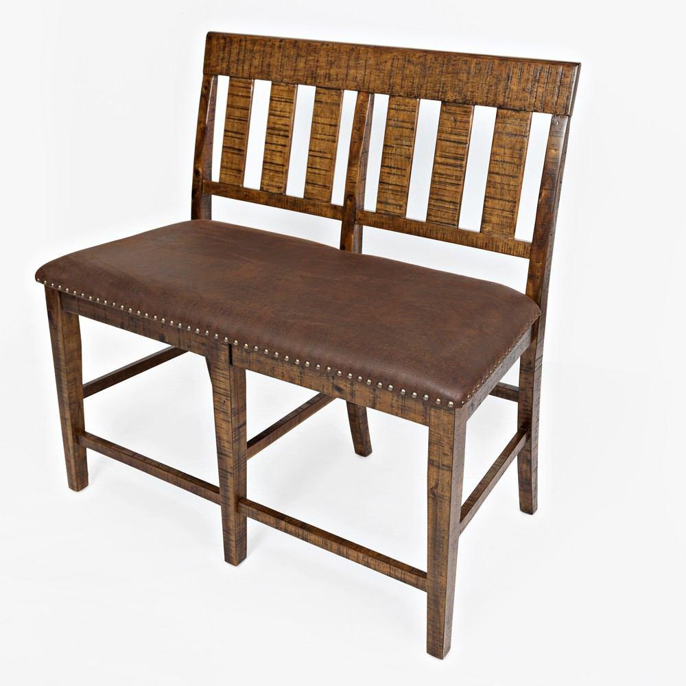Jofran Cannon Valley Slatback Counter Bench