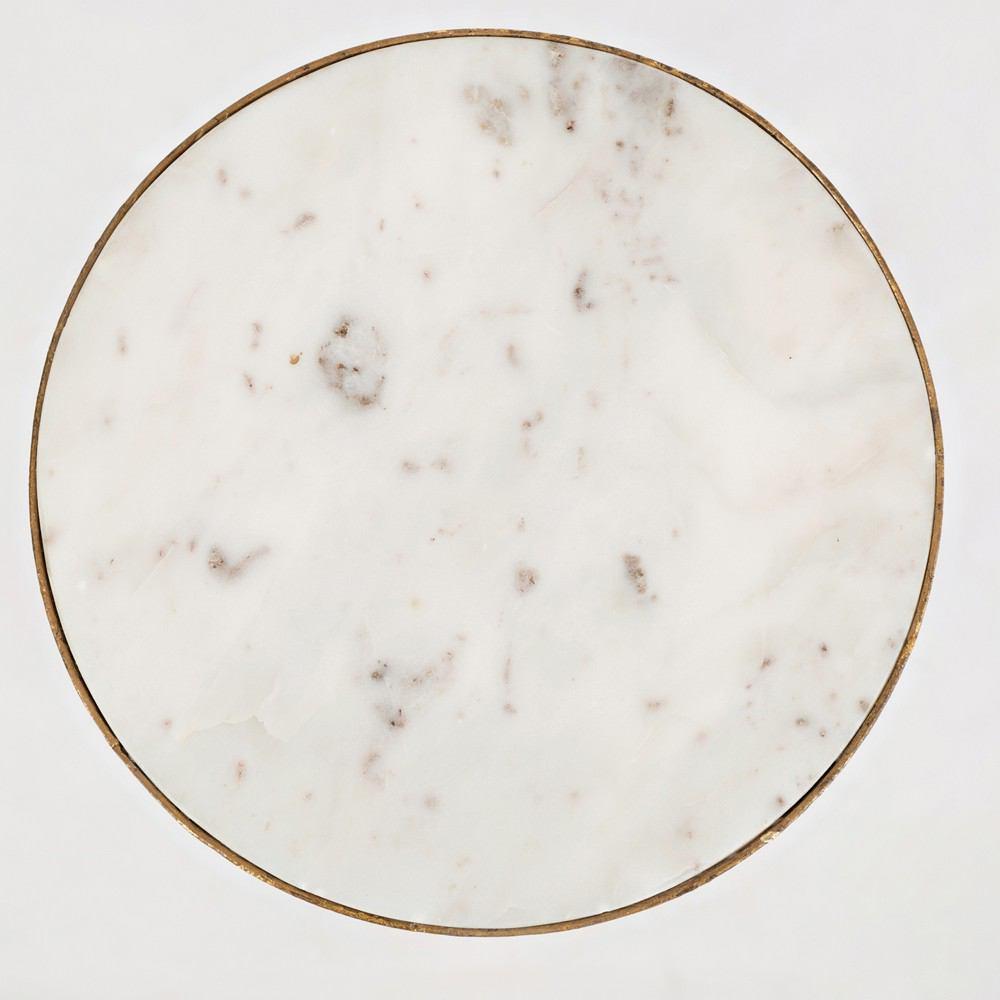 Jofran Global Archive Marble and Gold Round Accent Table