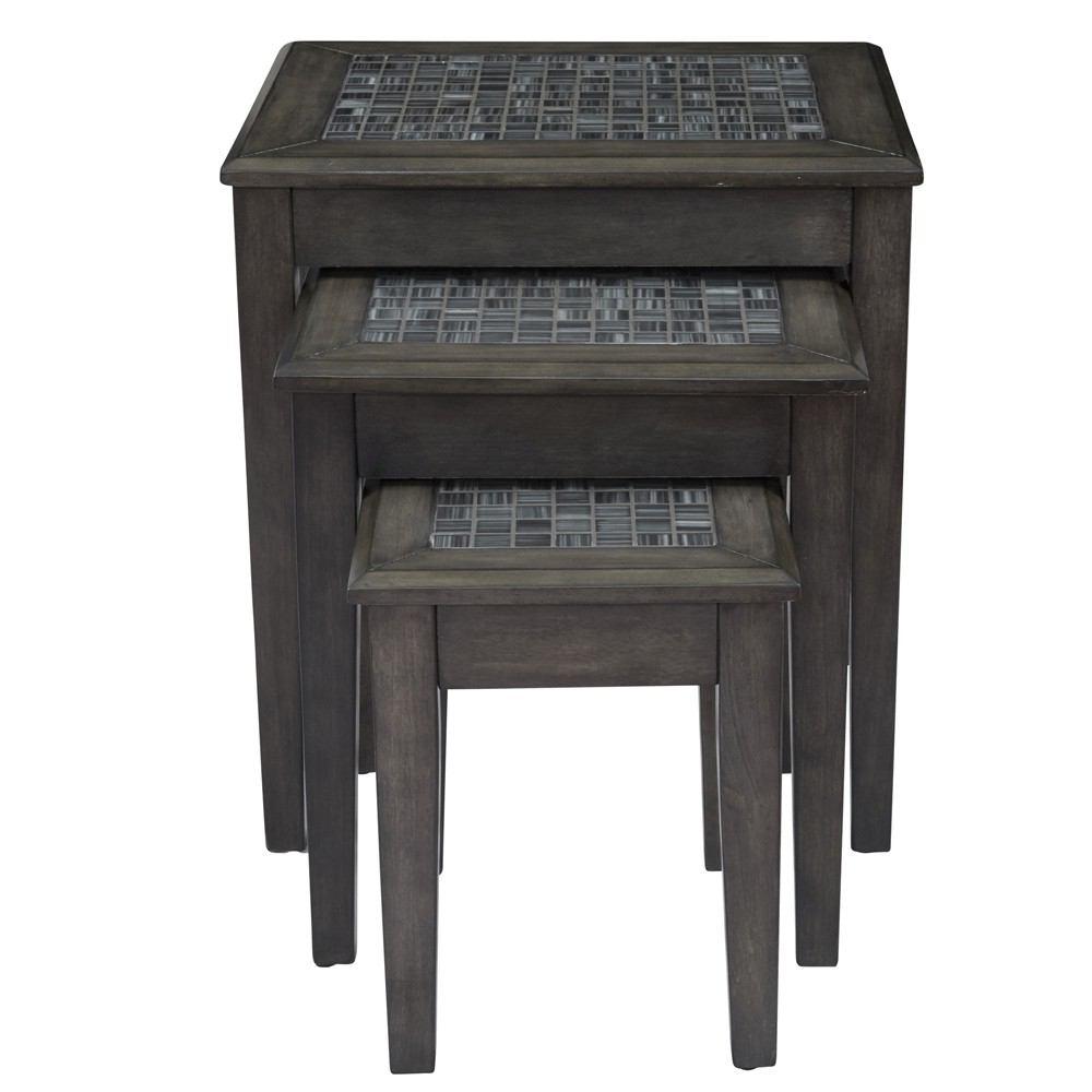 Jofran Grey Mosaic Nesting Tables - Set of 3