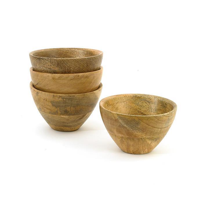 Set Of Four Wood Bowls by GO Home