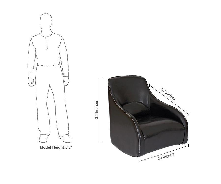 Black Contemporary Style Leather Chair by GO Home