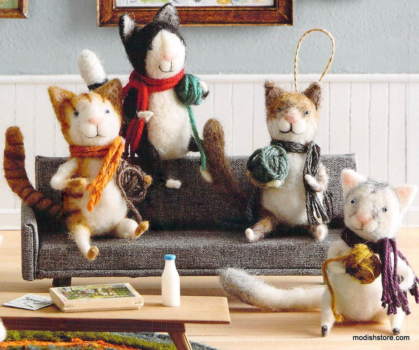 Roost Uptown Cat Ornaments