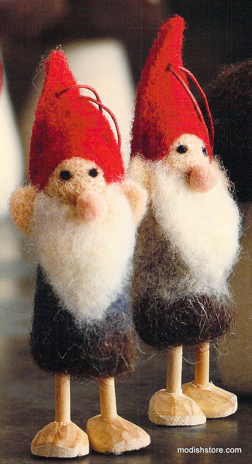 Roost Wooly Gnome Ornaments - Set Of 12