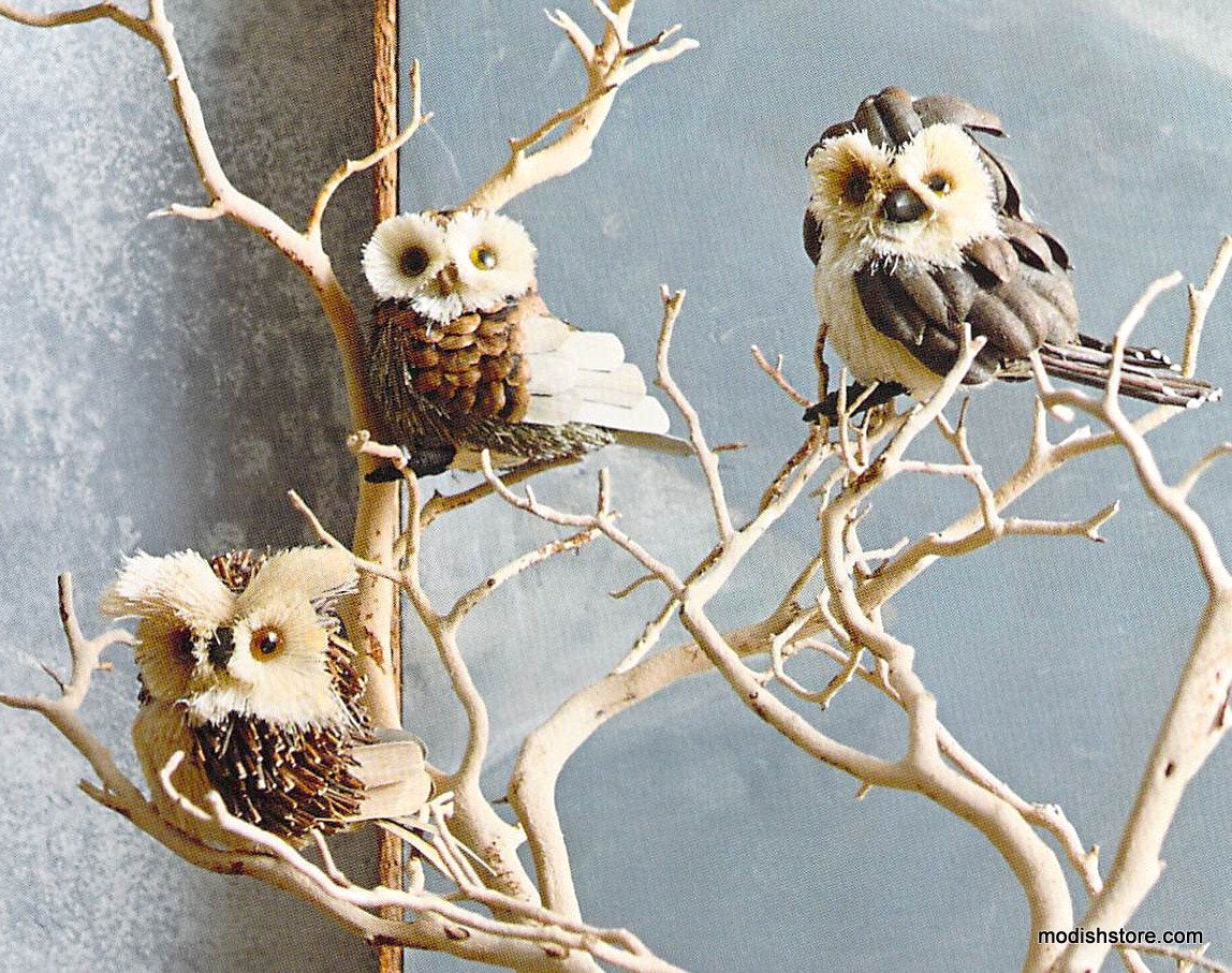Roost Parliament of Owls Ornaments - Set Of 9