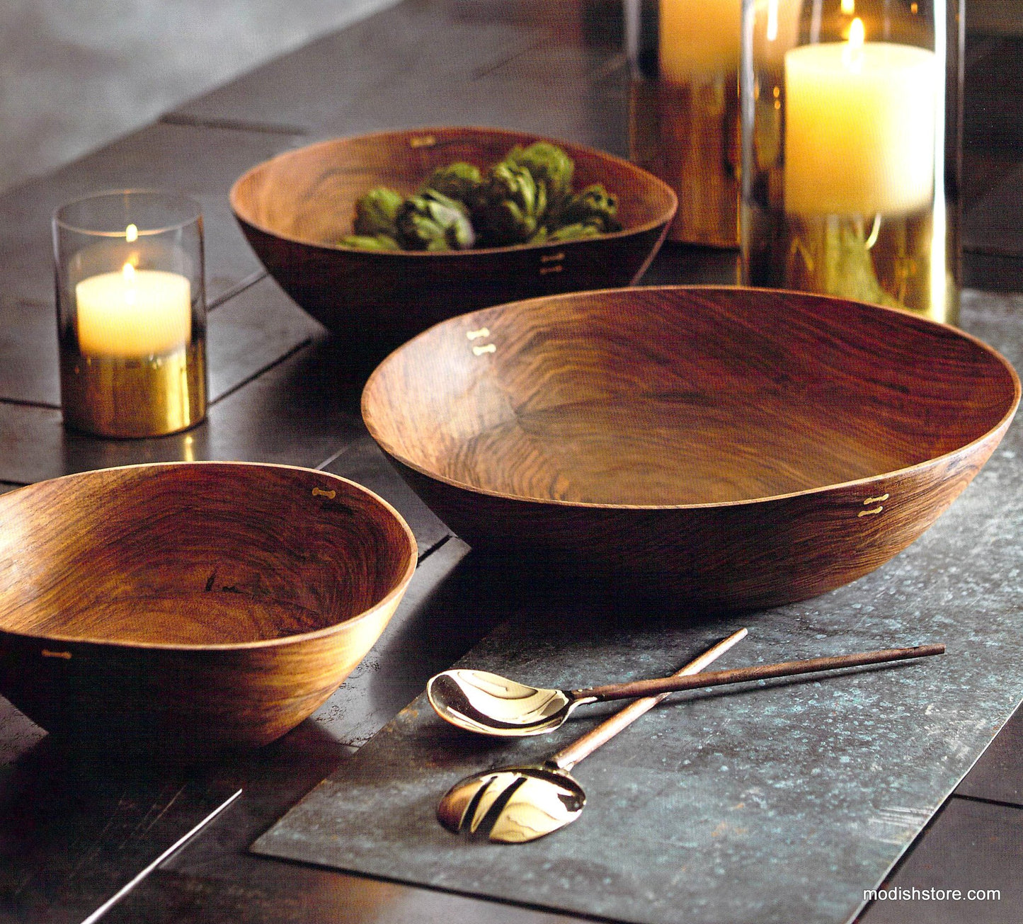 Roost Rosewood & Brass Inlay Bowls