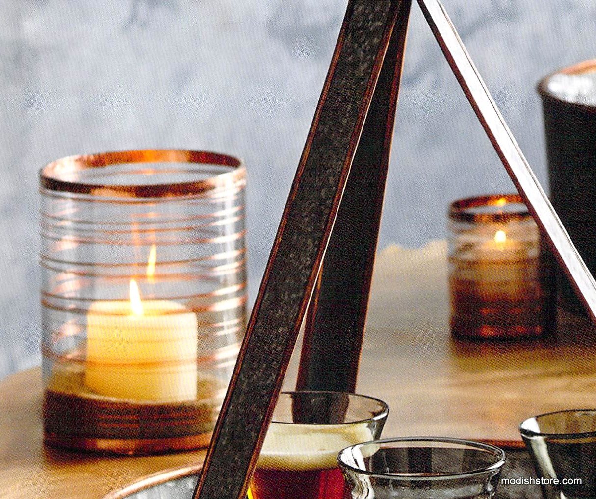 Roost Copper Slinki Hurricane & Votive Holder