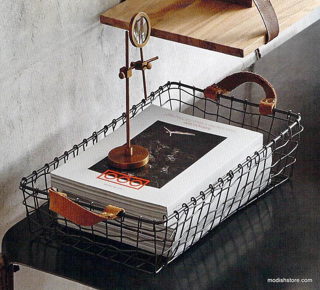 Roost Leather-Handled Wire Baskets