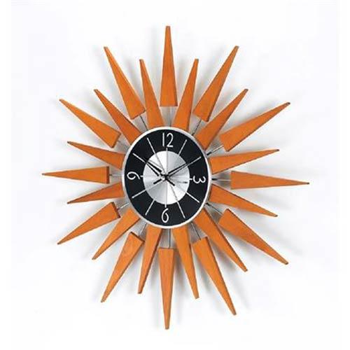 Control Brand Wooden Sunburst Clock