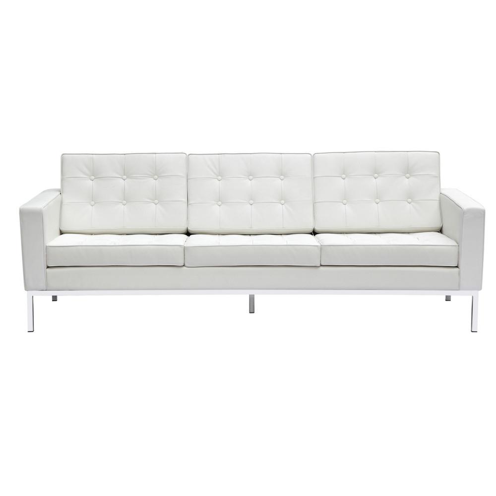 Fine Mod Imports Button Sofa in Leather