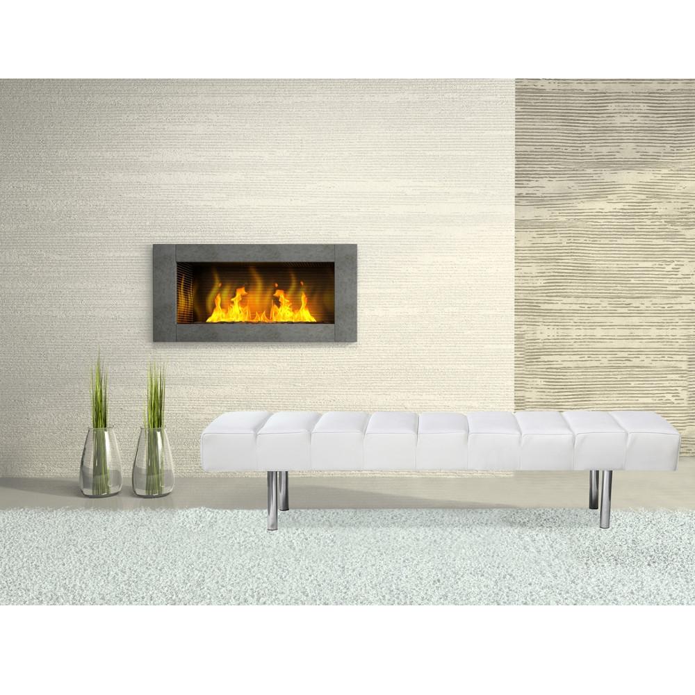 Fine Mod Imports Classic Leather Bench 3 Seater