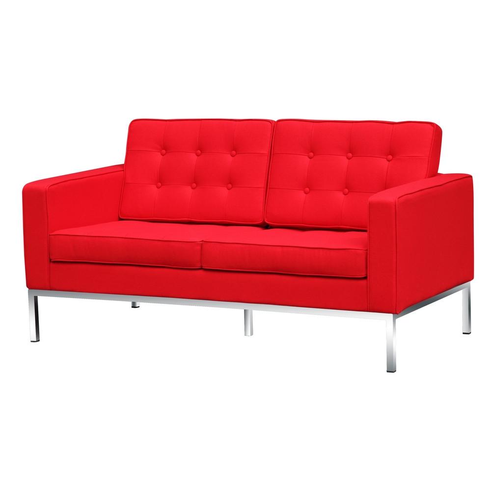 Fine Mod Imports Button Loveseat in Wool