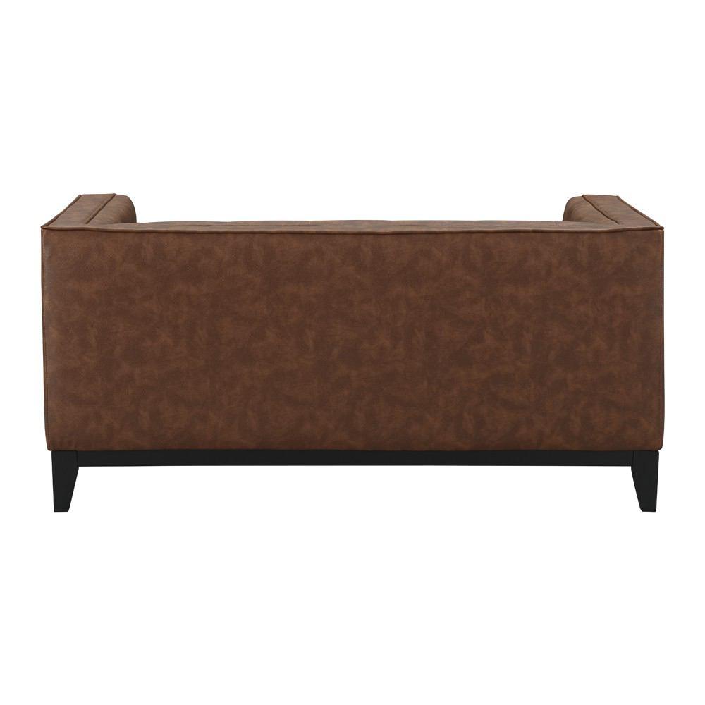 Manhattan Comfort Cadman 2-Seat Camal PU Leather Loveseat