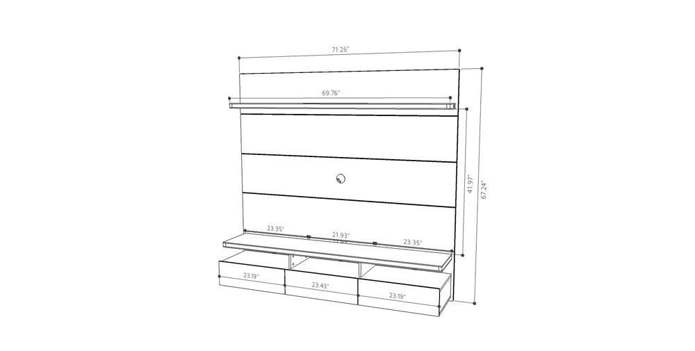 Manhattan Comfort Cabrini 1.8 Floating Wall Theater Entertainment Center - Modish Store