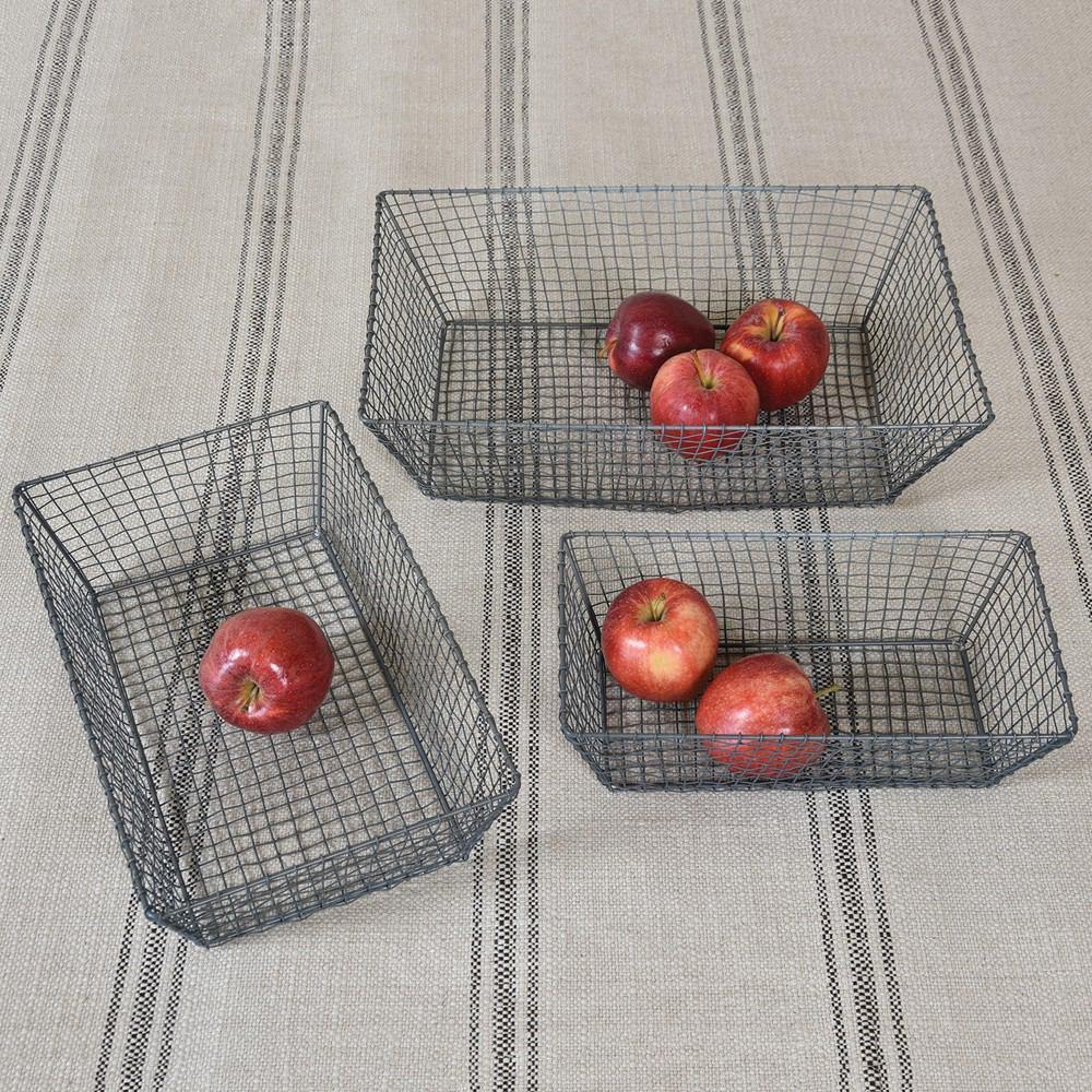 HomArt Tulle Wire Baskets - Set of 3