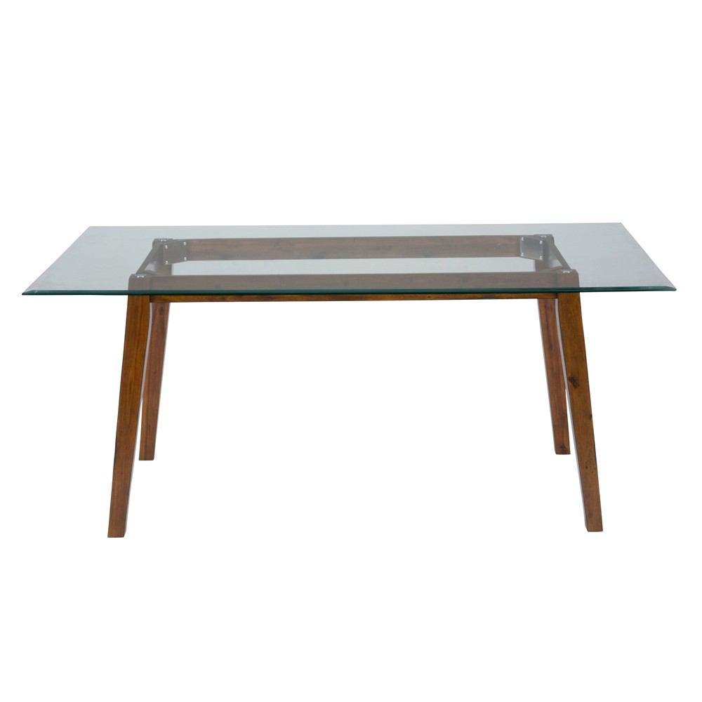 Jofran Plantation 72" Rectangle Dining Height Table with Glass Top