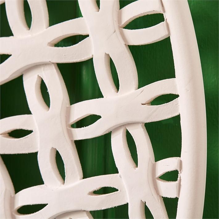Two's Company White Lattice Woven Wall Mirror