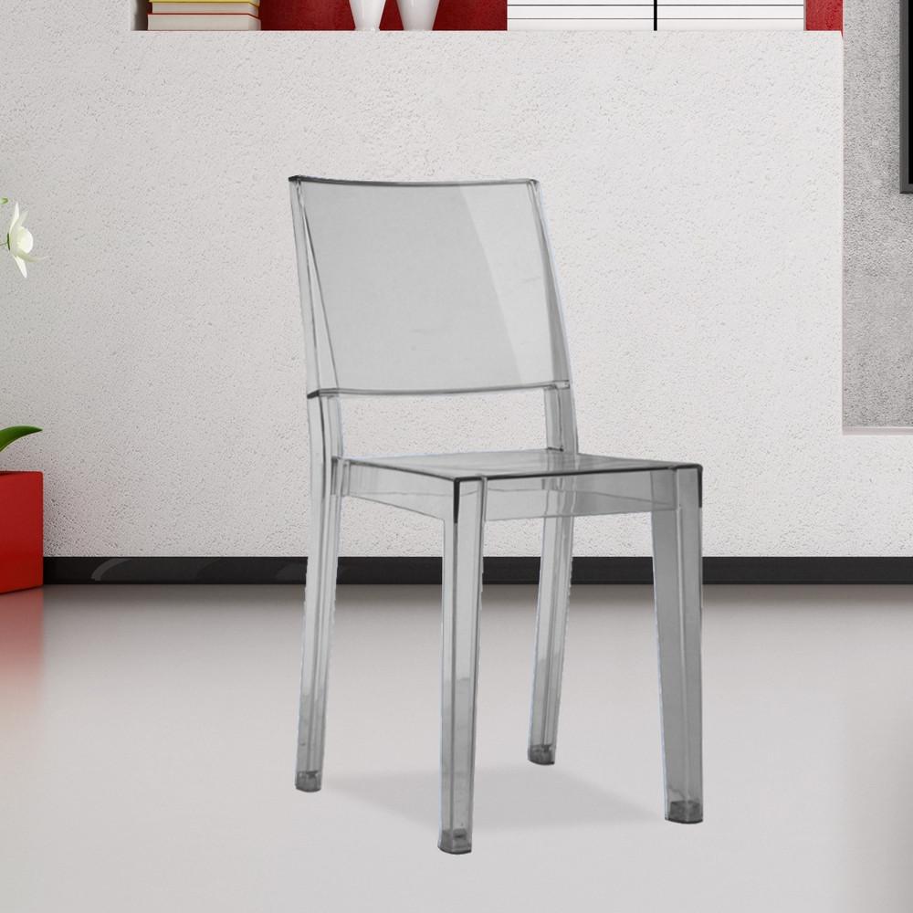 Fine Mod Imports Clear Square Side Chair
