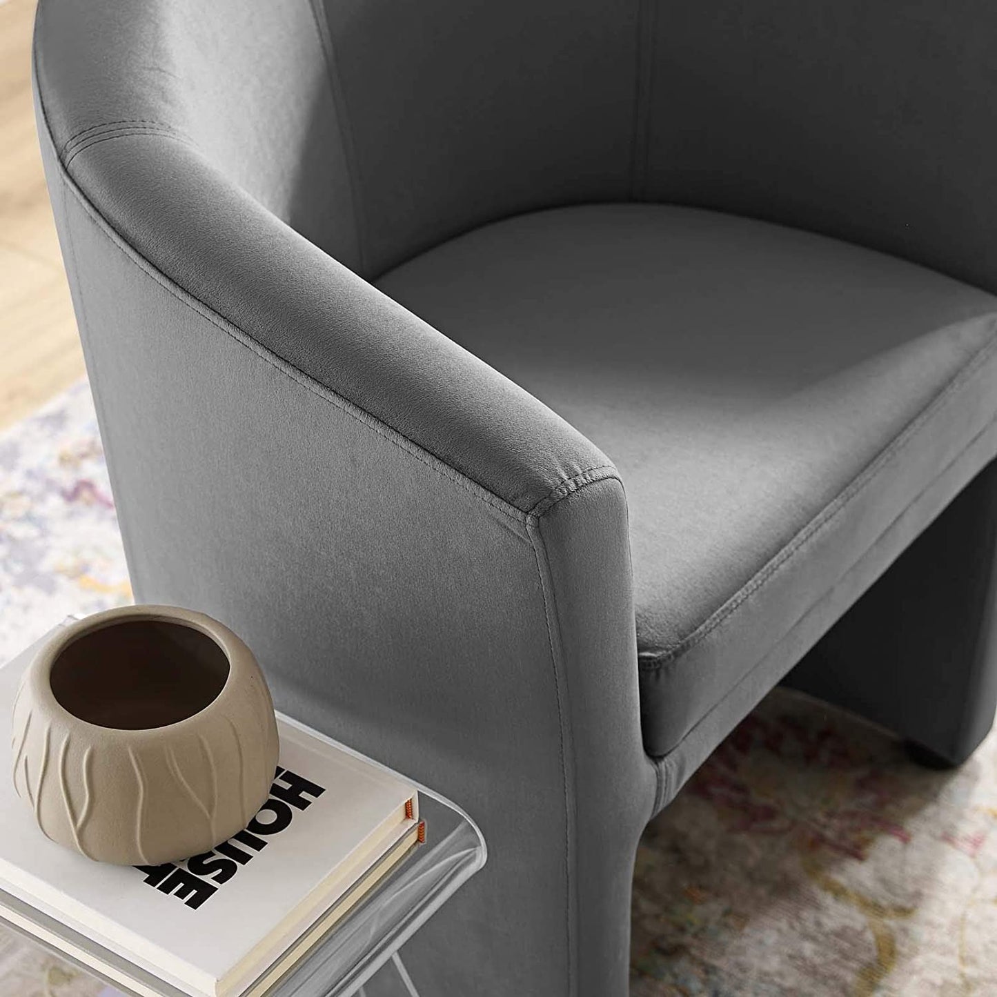 Modway Divulge Performance Velvet Arm Chair and Ottoman Set | Armchairs |