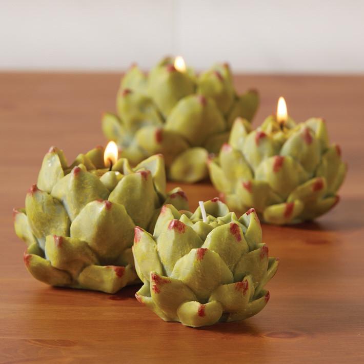 Two's Company Artichoke Candle Set of 12
