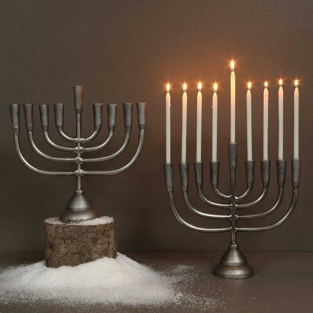 HomArt Menorah Cast Aluminum Candle Holder - Aluminum