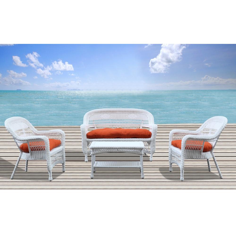 Fine Mod Imports Portside White 4pc Outdoor Set
