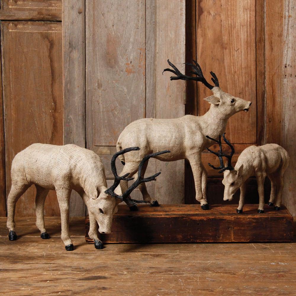 HomArt Burlap Stag Head Down - Natural
