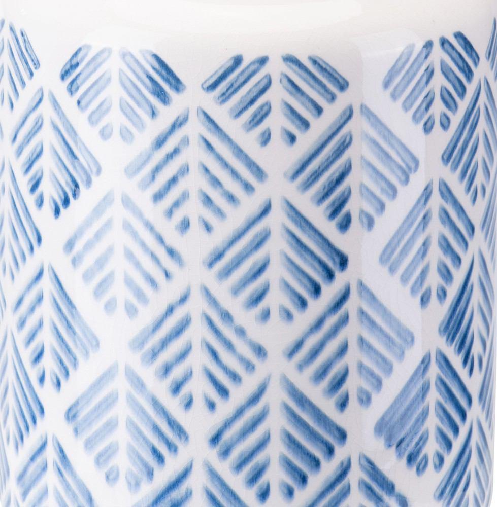 Zuo Zig Zag Vase Large Steel Blue And White