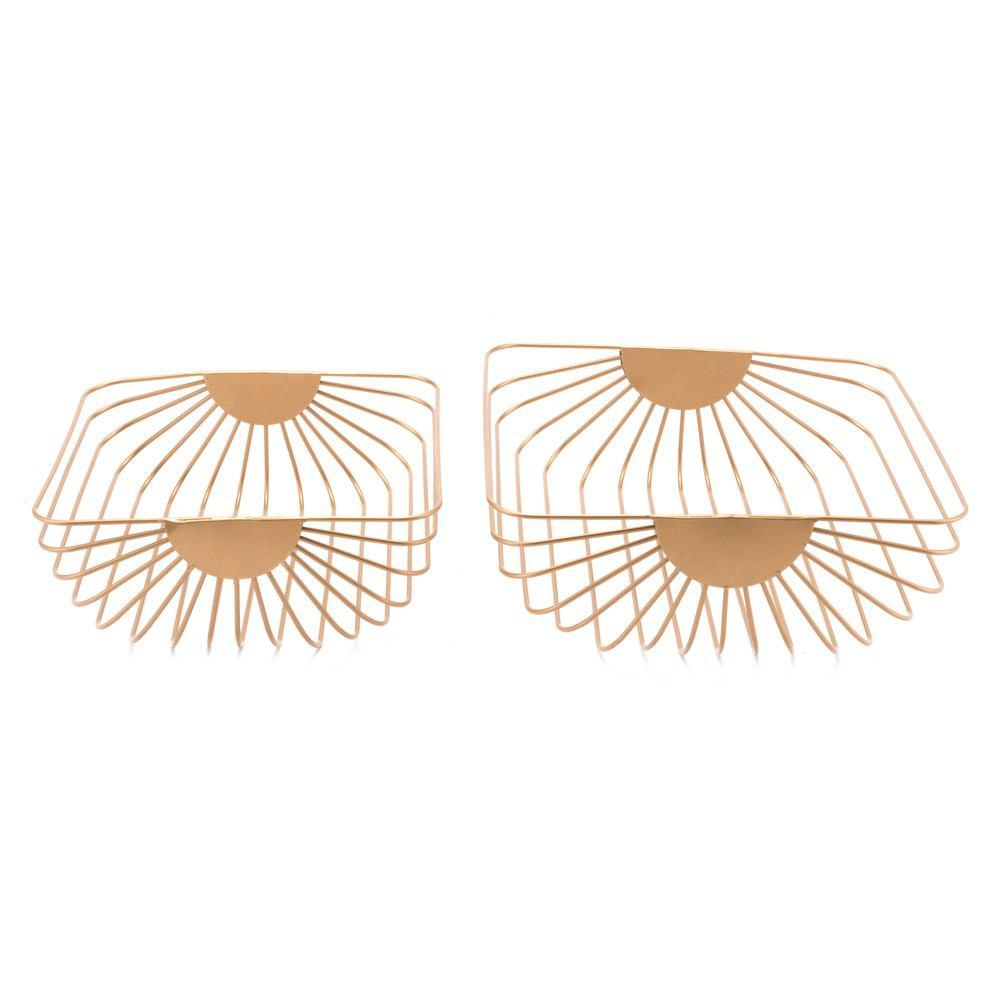 Zuo Wired Trays Gold - Set Of 2