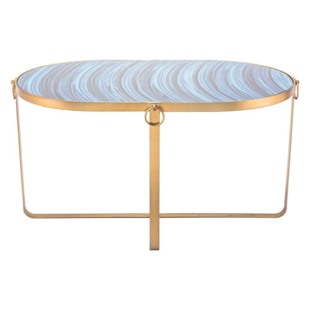 Zuo Zaphire Tables Blue & Antique G - Set Of 2