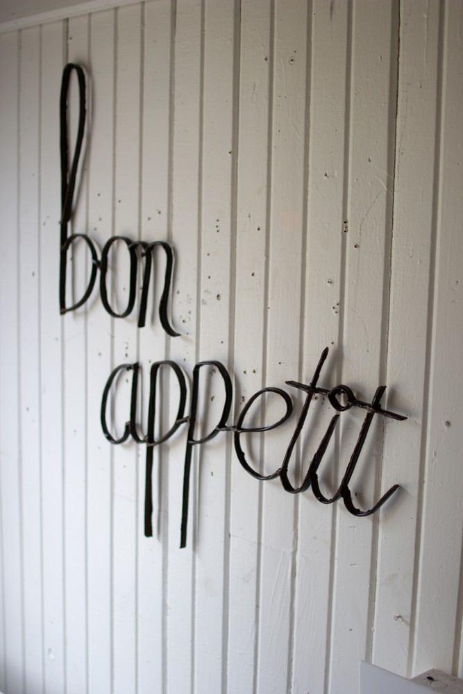 Kalalou Recycled Metal Bon Appetit Wall Hanging
