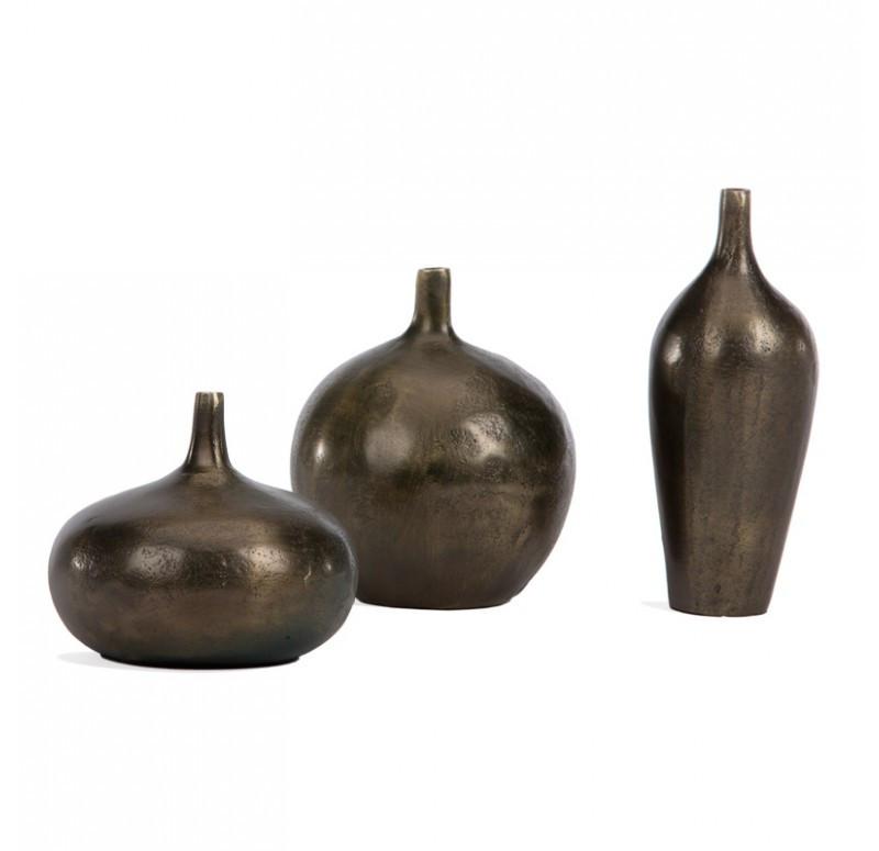 Gold Leaf Design Group Trio Mini Sculpture Vases - Set Of 3