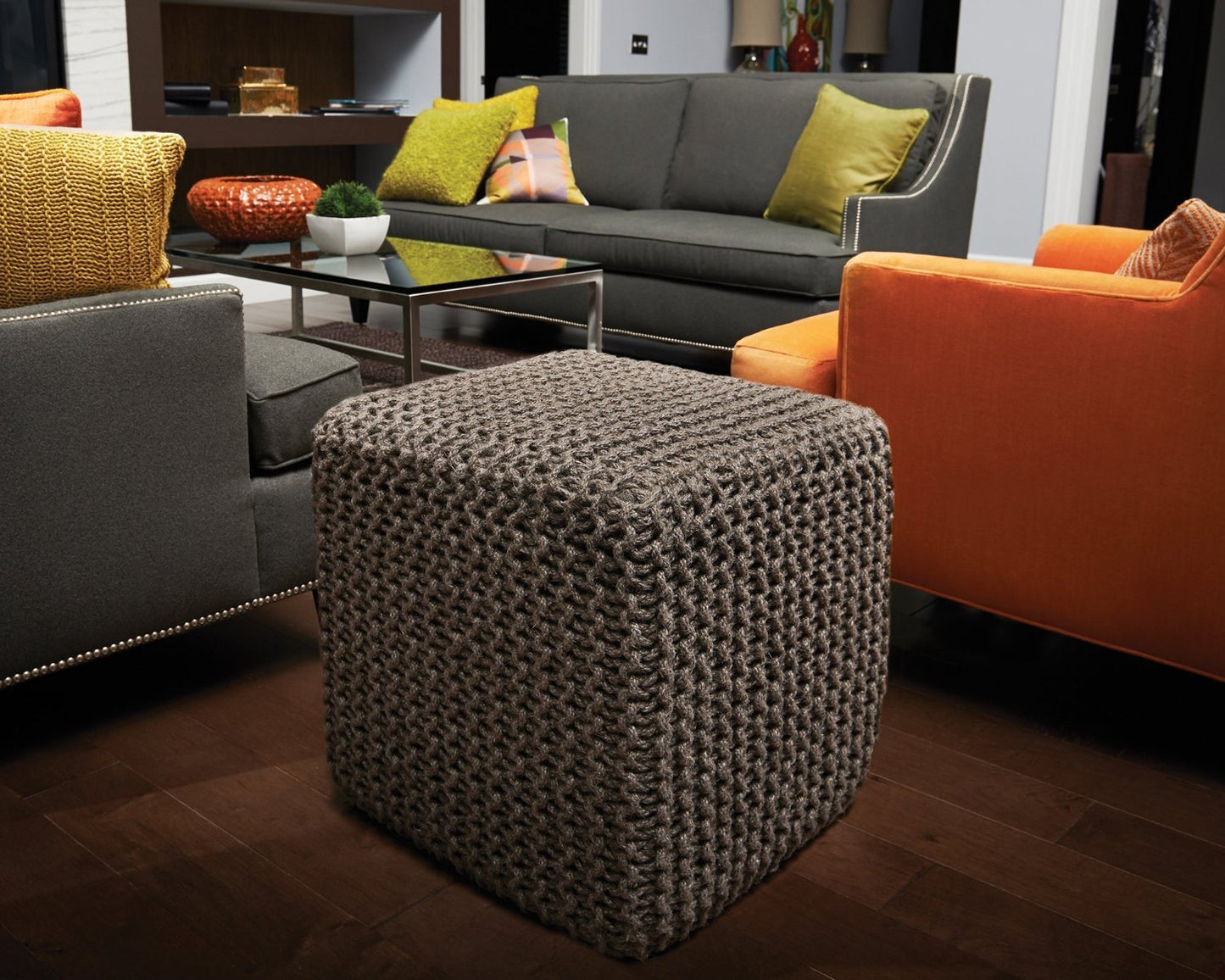 Anji Mountain Jute Pouf Square