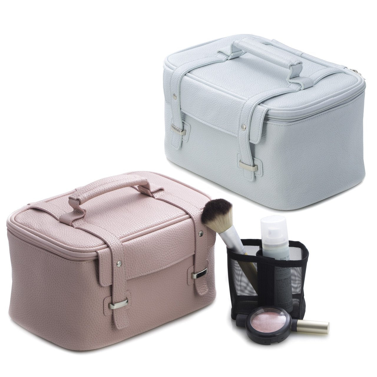 Bey-Berk Light Blue Leatherette Travel Case