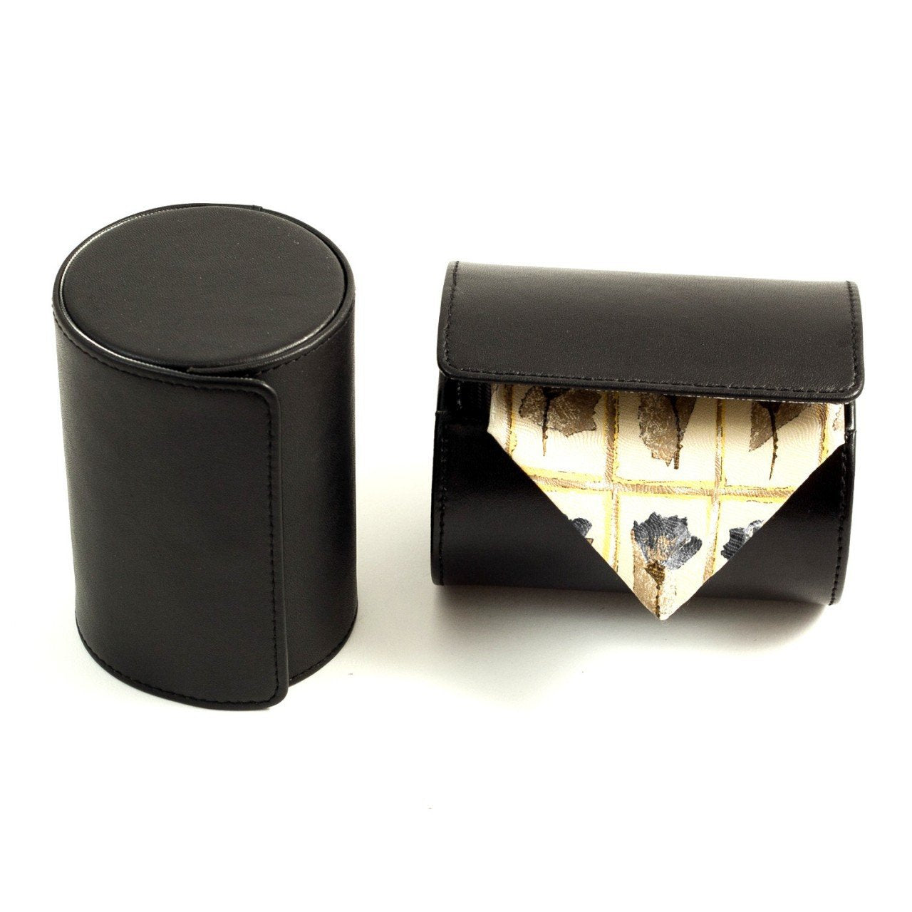 Bey-Berk Black Leather Single Travel Tie Case