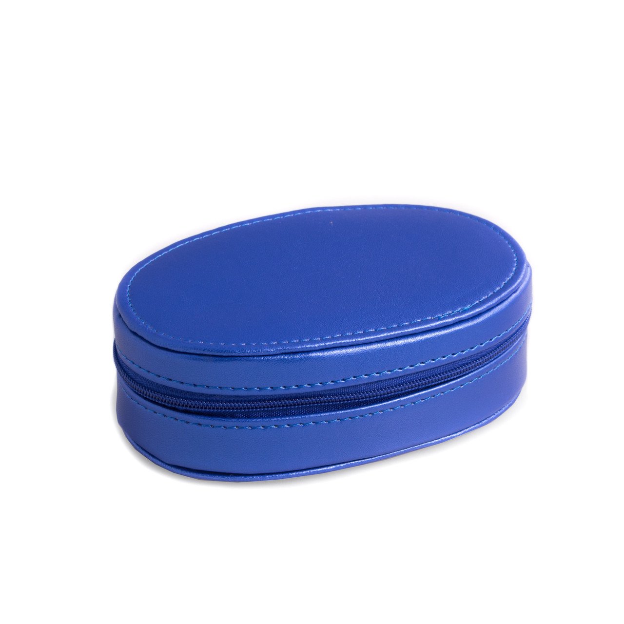 Bey-Berk Blue Leatherette Multi Compartment Jewelry Case