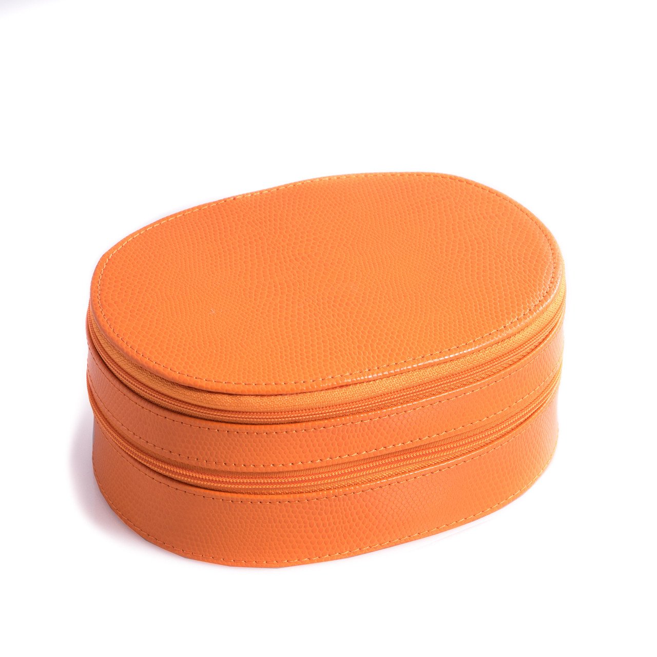 Bey-Berk Orange "Lizard" Leather Jewelry Case