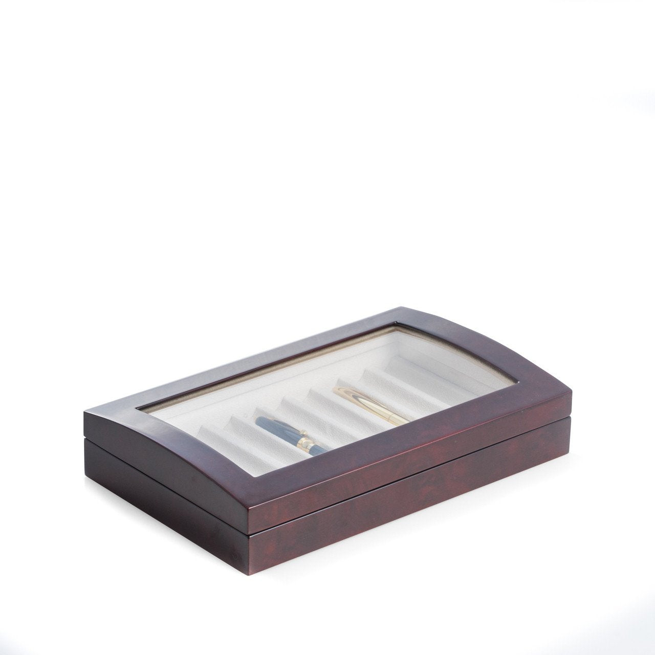 Bey-Berk Lacquered "Burl" Wood 10 Pen Box