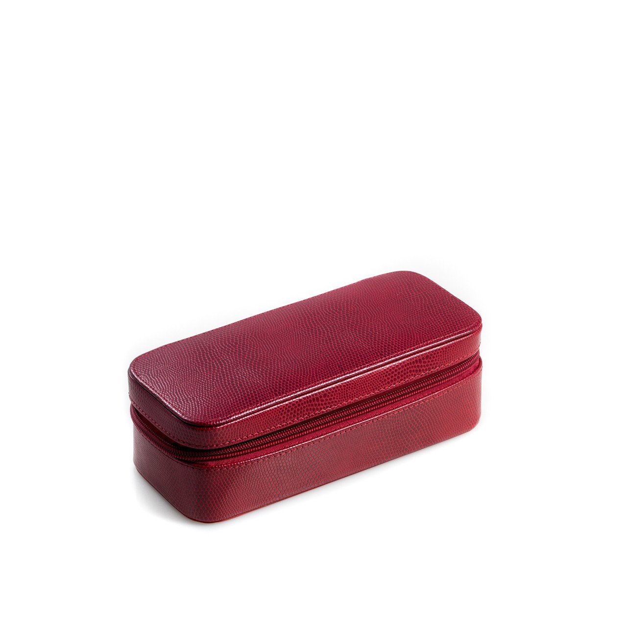 Bey-Berk Red "Lizard" Leather Watch & Bracelet Case