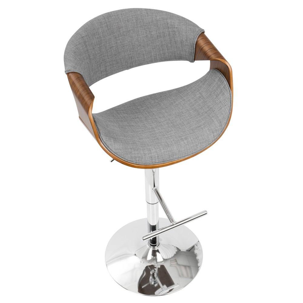 LumiSource Curvo Height Adjustable Barstool with Swivel