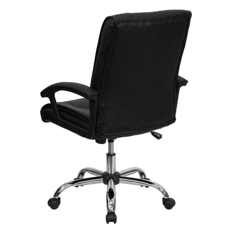 Flash Furniture Mid-Back Black Leather Swivel Manager'S Chair