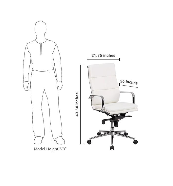 Flash Furniture High Back White Leather Executive Swivel Office Chair With Synchro-Tilt Mechanism