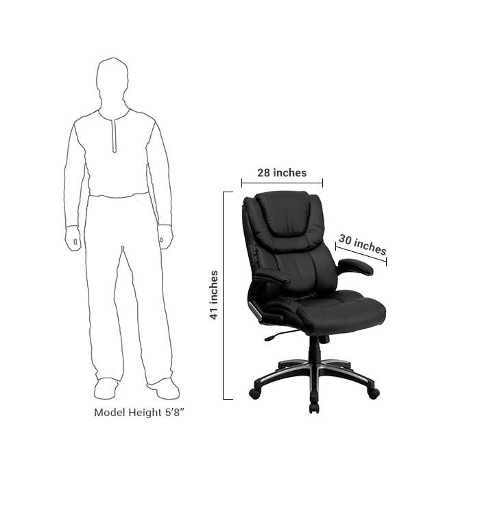 Flash Furniture High Back Black Leather Executive Swivel Office Chair